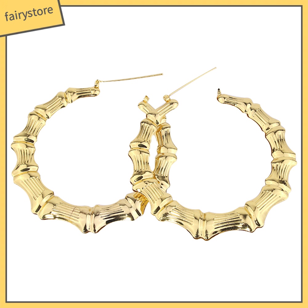 Bông Tai Hình Tròn / Vuông / Ngôi Sao / Trái Tim Dập Nổi Bằng Tre Thời Trang Cho Nữ