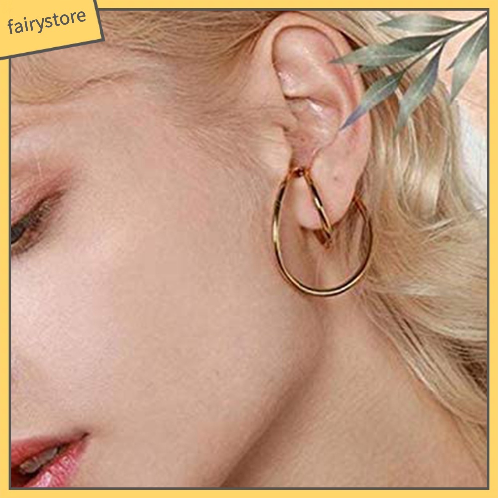 Khuyên Tai Dạng Vòng Không Cần Xỏ Lỗ Thời Trang Cho Nữ