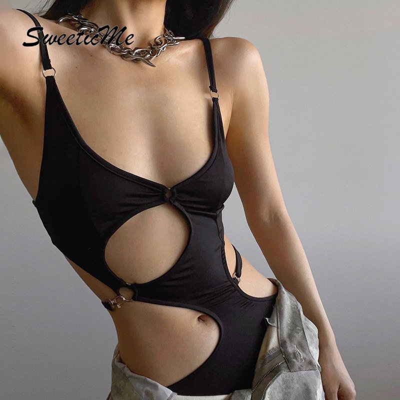 Bộ Áo Liền Quần Dáng Ôm Màu Trơn Thời Trang 2023 Quyến Rũ Dành Cho Nữ