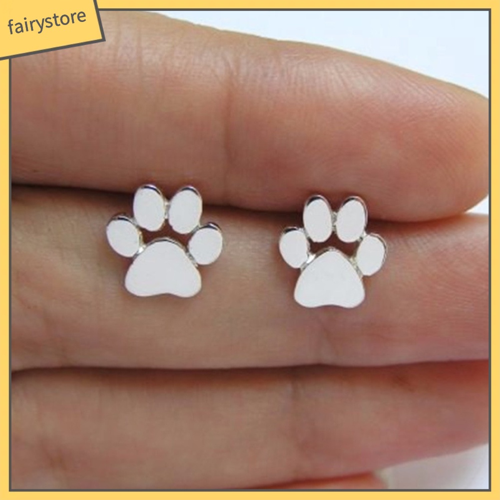 Bông Tai Hình Bàn Chân Chó Mèo Thời Trang Dự Tiệc Cho Nữ