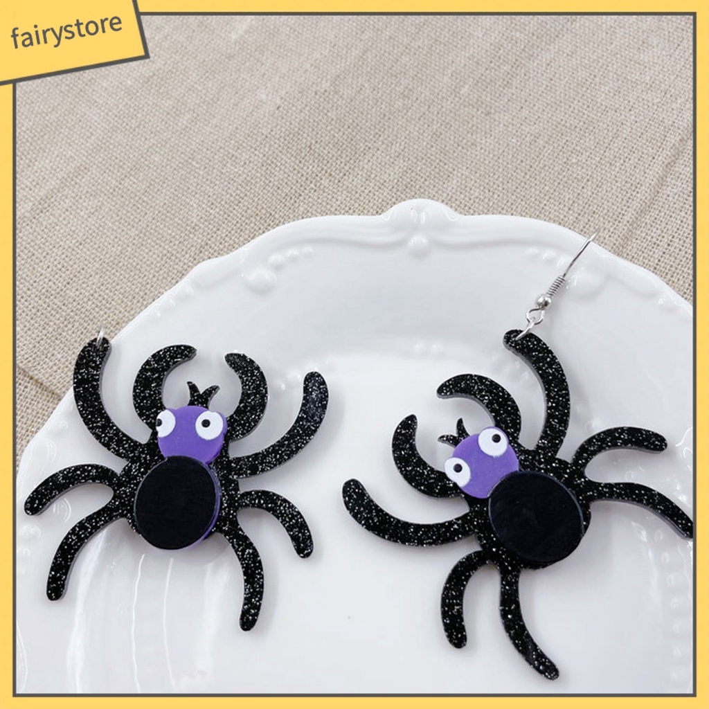 [FRO] Bông Tai Acrylic Hình Nhện Vui Nhộn Dễ Phối Đồ Cho Halloween