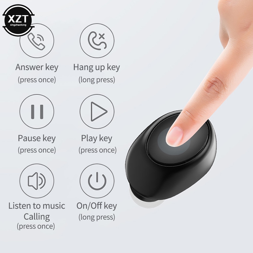 Tai Nghe Bluetooth 5.0 Nhét Tai Mini X6 Một Bên Kiểu Dáng Thể Thao