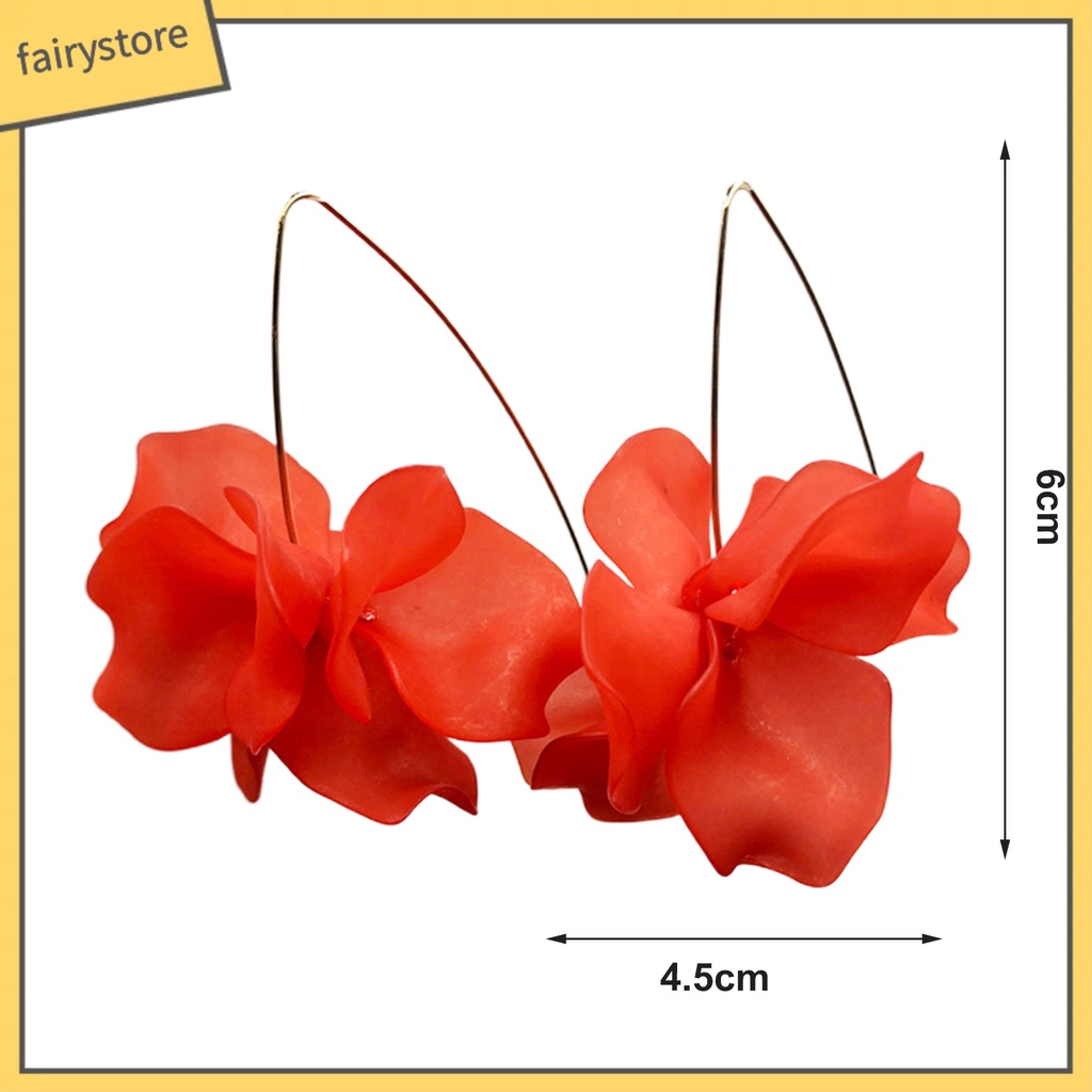 1 Đôi Bông Tai Móc Hình Cánh Hoa Handmade Phong Cách Bohemian