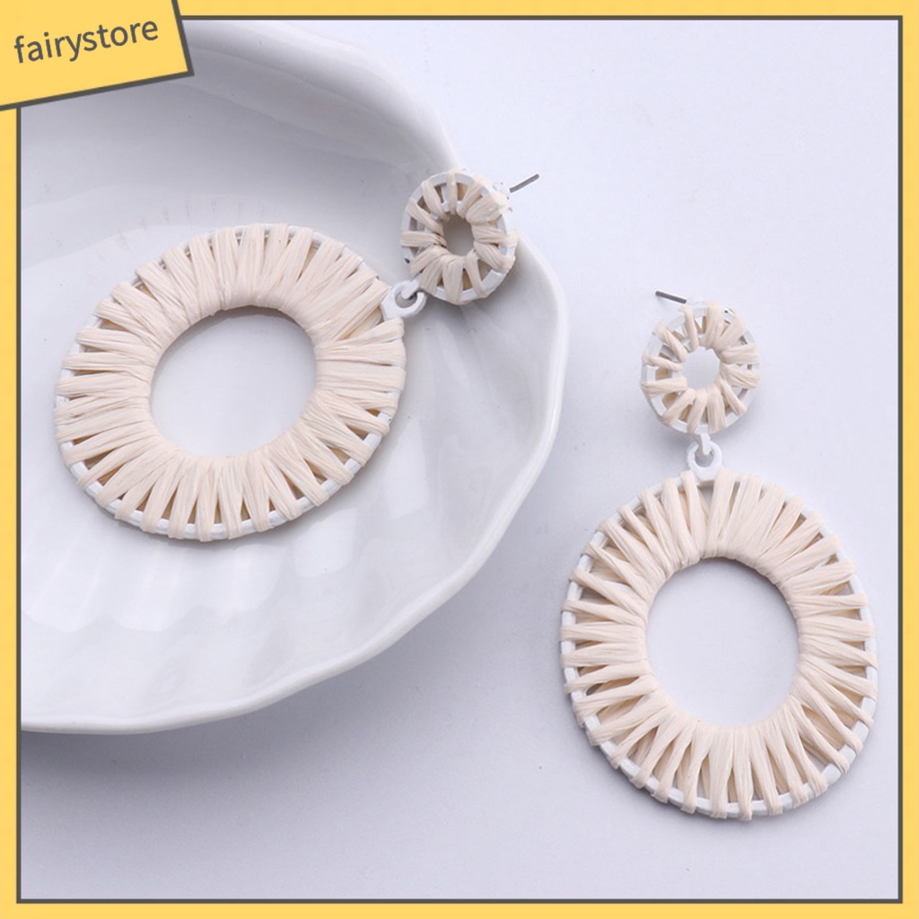 Bông Tai Hình Trái Tim / Hình Học Dệt Tay Thời Trang Dự Tiệc Cho Nữ