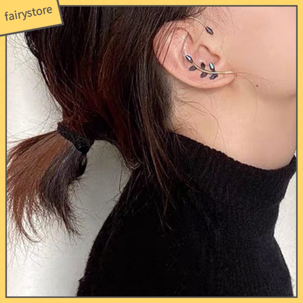 1 Khuyên Kẹp Vành Tai Đính Đá / Ngọc Trai Nhân Tạo Hình Bông Hoa Thời Trang