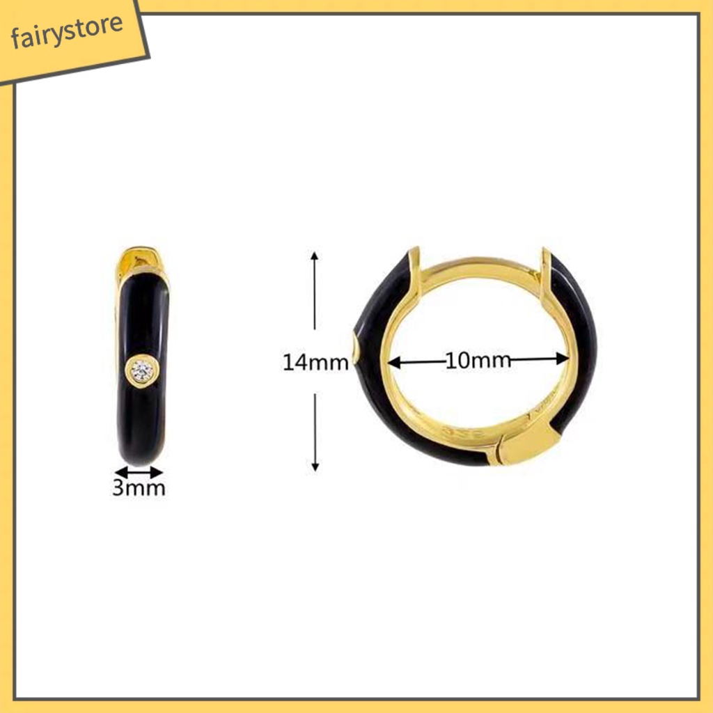 1 Đôi Bông Tai Tròn Đính Đá Zircon Bằng Hợp Kim Tinh Tế Dành Cho Nữ