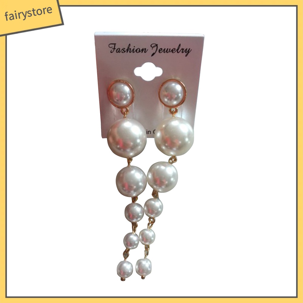 Bông Tai Chuỗi Hạt Ngọc Trai Giả Thanh Lịch Cho Nữ