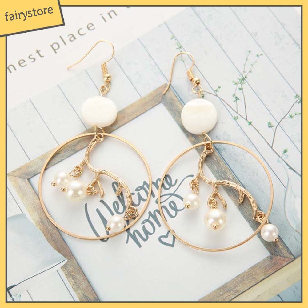 Bông Tai Ngọc Trai Giả Hình Tròn Thời Trang Dành Cho Nữ