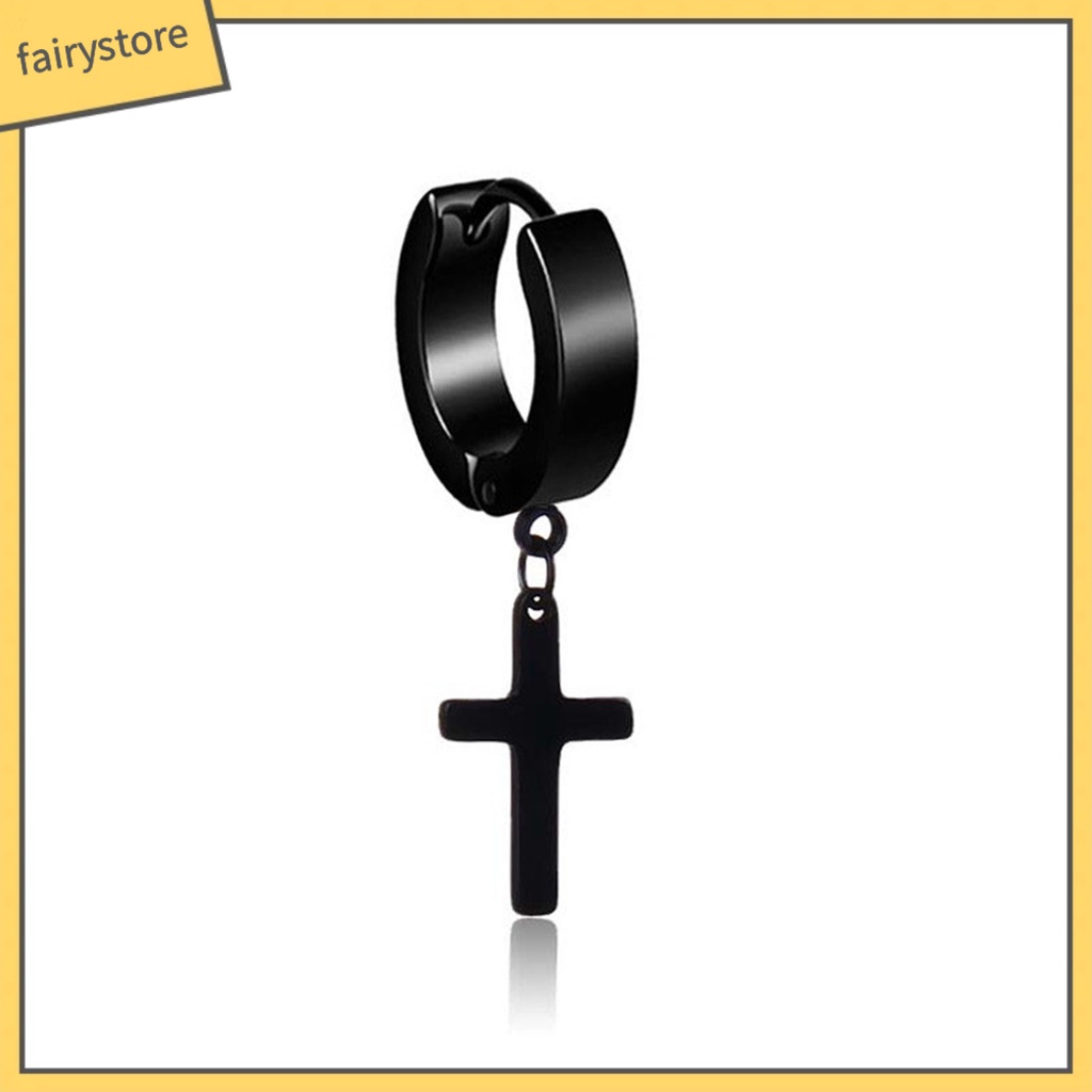 1 Khuyên Tai Dạng Vòng Lủng Lẳng Màu Sáng Đơn Giản Phong Cách Hip Hop Cho Tiệc Tùng