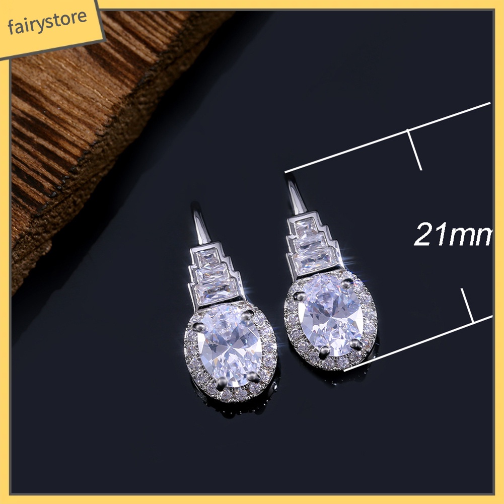 Khuyên Tai Đính Đá Zircon Thời Trang Cho Nữ
