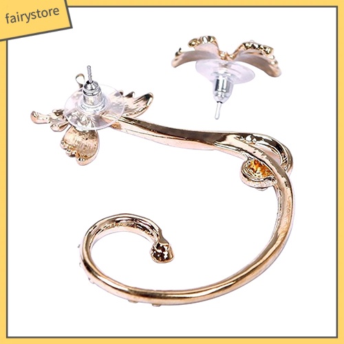 Khuyên Vành Tai Hình Bướm Đính Đá Thời Trang Cho Nữ