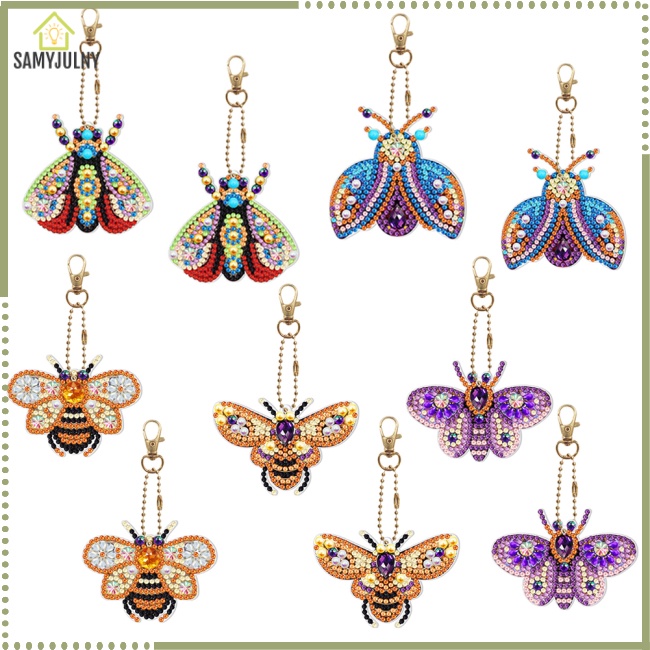 Set 10 Móc Khóa Đính Đá Nhiều Màu Sắc