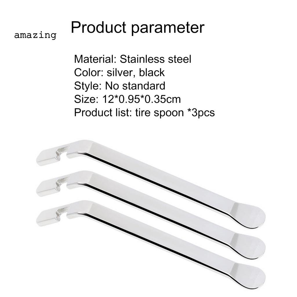 Set 3 Muỗng Mở Lốp Xe Đạp Leo Núi Bằng Thép Không Gỉ
