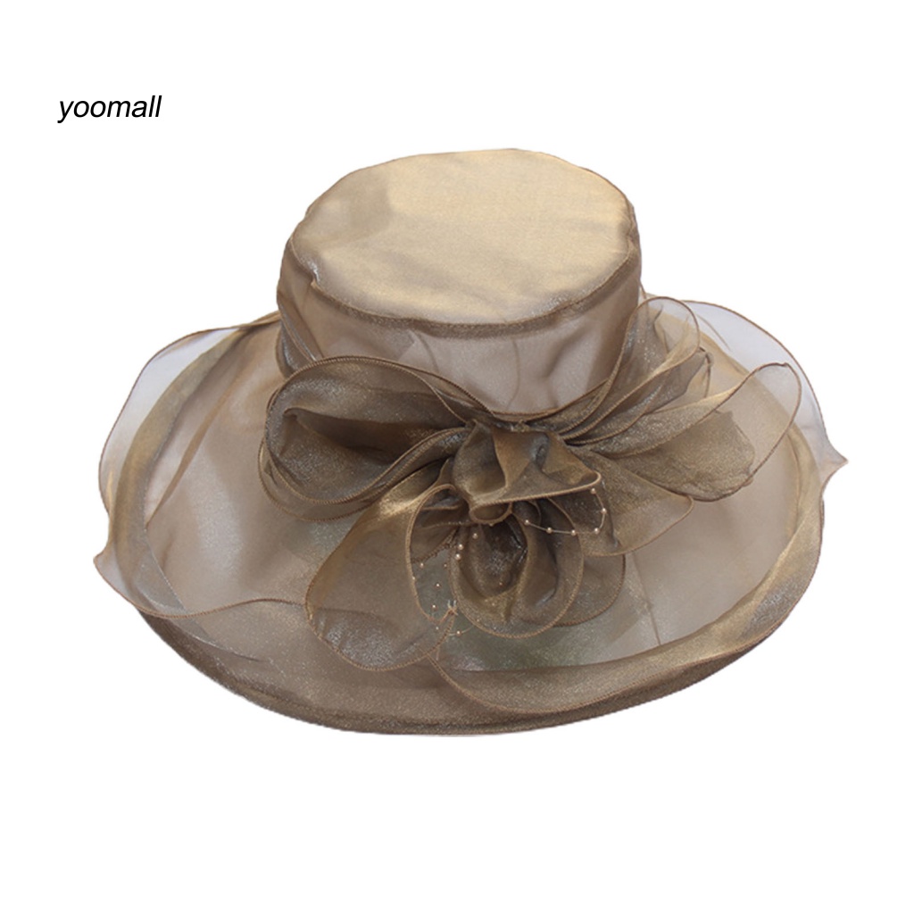 Mũ Chống Nắng Phối Lưới Họa Tiết Hoa Có Thể Gấp Gọn Cho Nữ