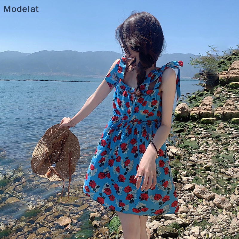 Mfc Đầm Mini Không Tay In Hoa Phong Cách Pháp Ngọt Ngào Cho Nữ