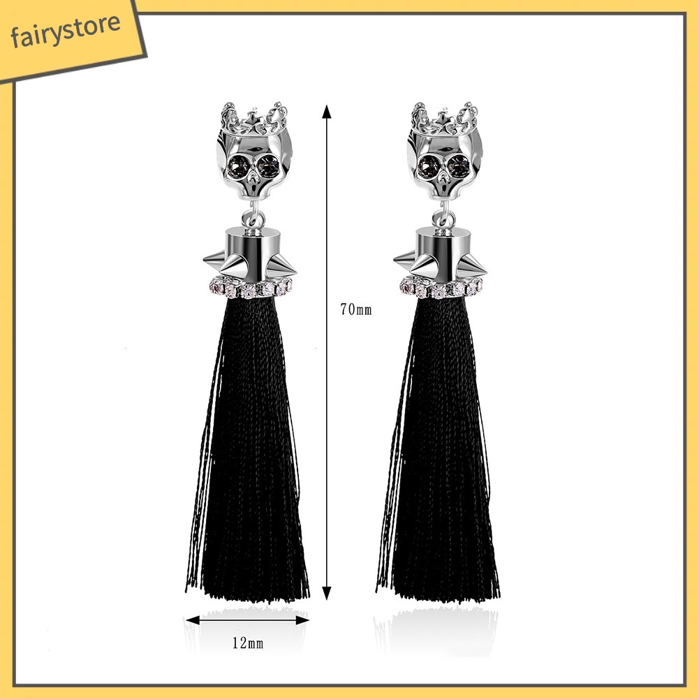 Đôi Khuyên Tai HìNh ĐầU Lâu ĐíNh Zircon Giả ThờI Trang Cho Nữ