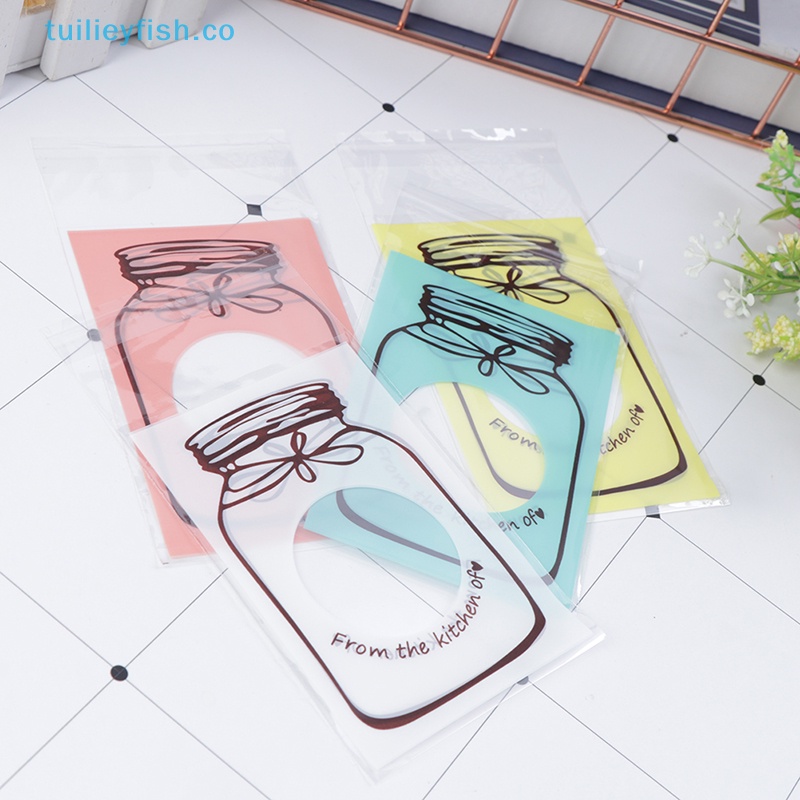 Set 100 Túi Đựng Bánh Kẹo Tự Dính Hình Chú Cá