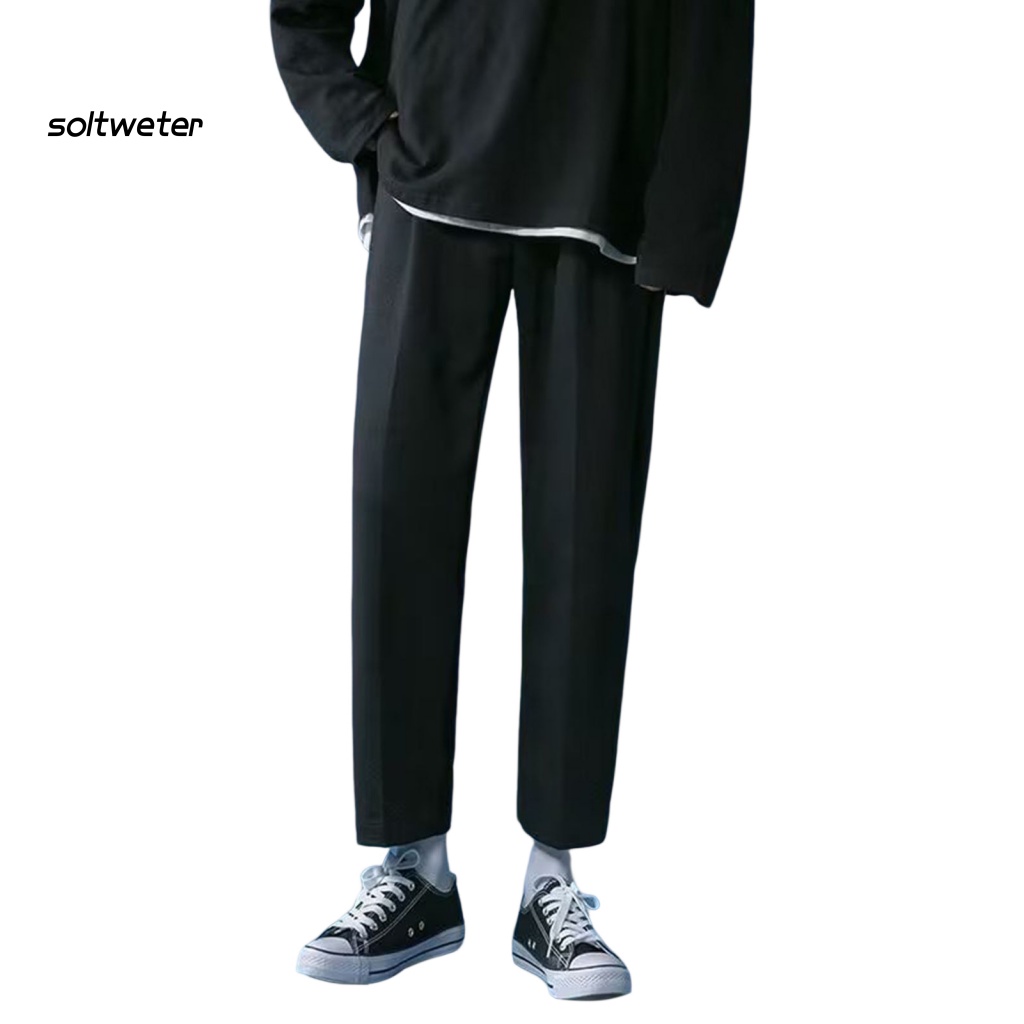 Quần Lửng Lưng Vừa Lót Lông Dày Dặn Màu Trơn Giữ Ấm Mùa Thu Đông Cho Nam