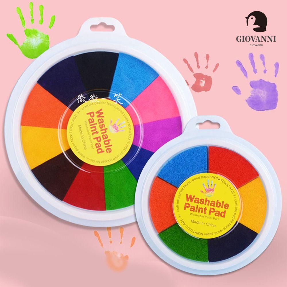 Giovanni Đồ Chơi Vẽ Tranh Bằng Ngón Tay Hình Tròn Nhiều Màu Sắc Có Thể Giặt Sạch Cho Học Sinh