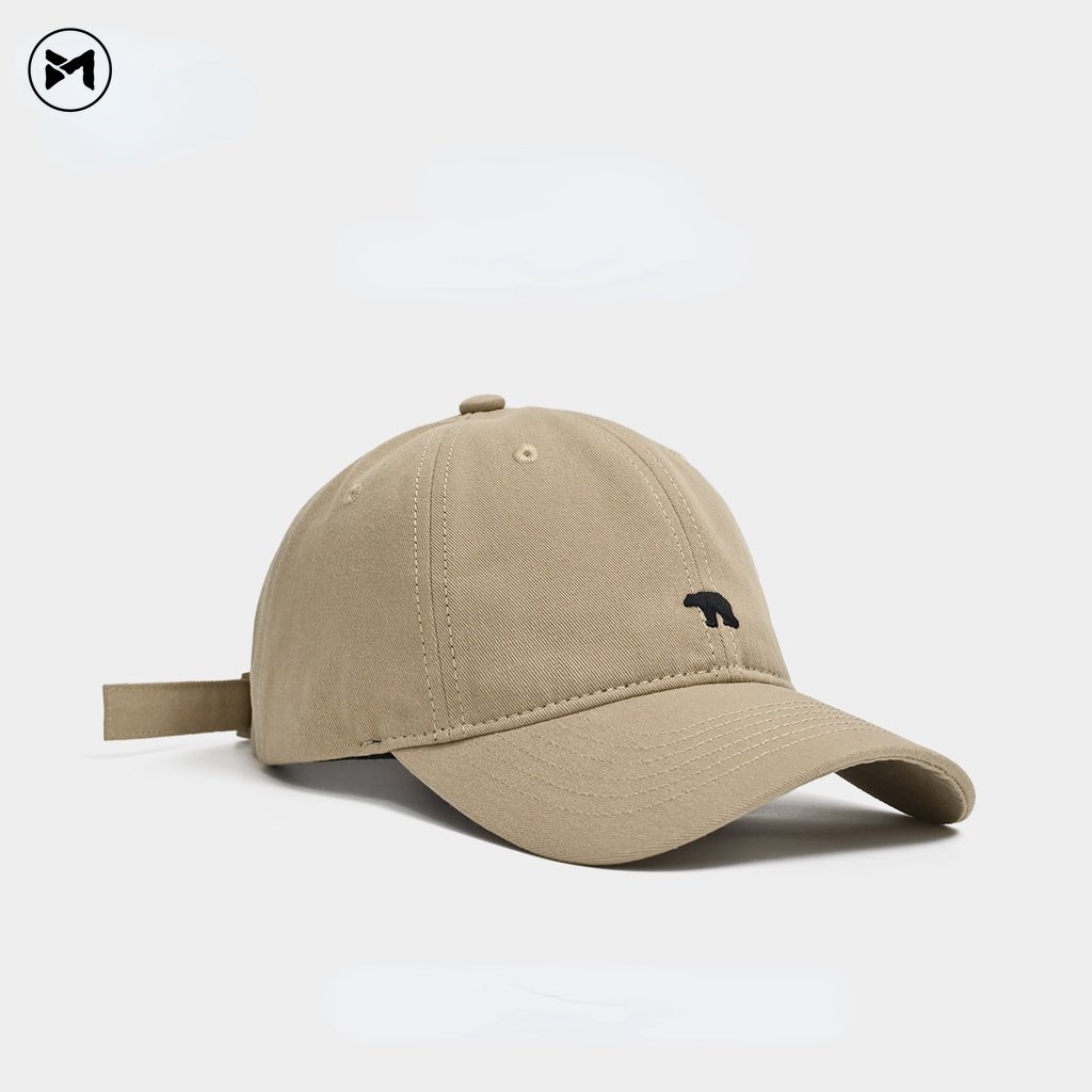 Nón Lưỡi Trai Mềm Thêu Hình Gấu Bắc Cực Thời Trang Vintage 2023