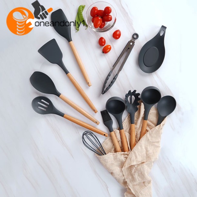 1 Bộ 12 / Dụng Cụ Nấu Ăn Bằng Silicone Chịu Nhiệt Chống Dính Tiện Dụng Cho Nhà Bếp