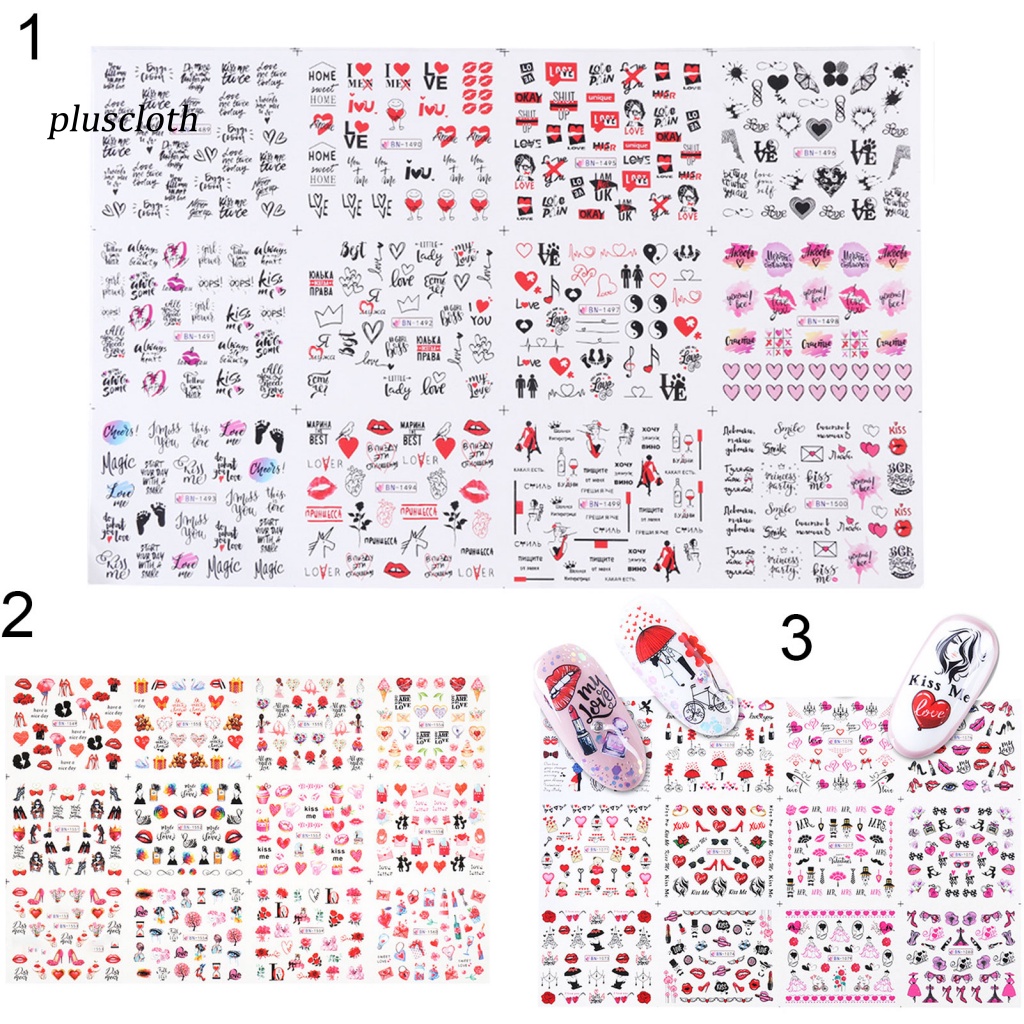 1 Tờ Nhãn Dán Trang Trí Móng Tay Nghệ Thuật Chủ Đề Valentines