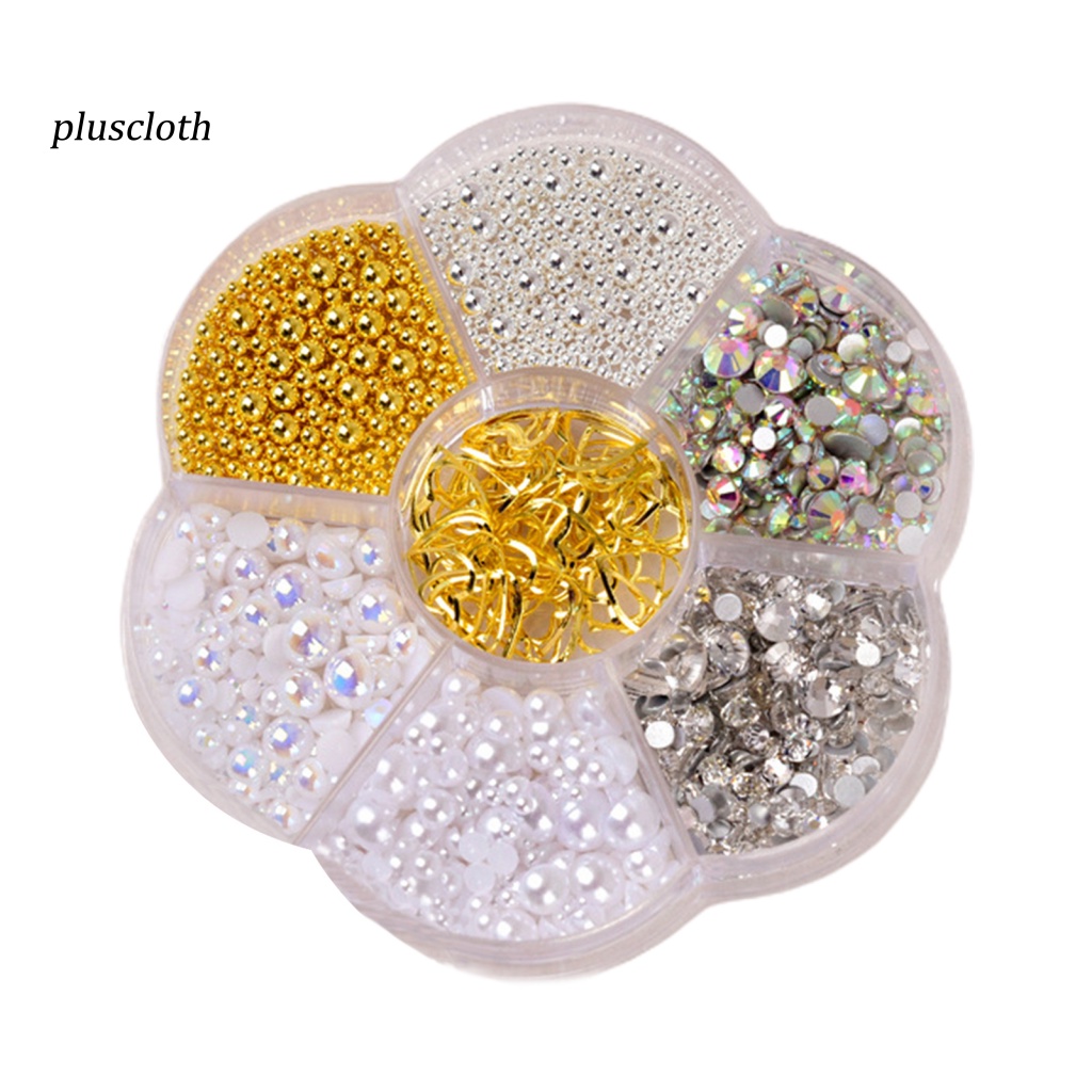 1 Hộp Hạt Đá Giả Hình Nơ / Gấu Trang Trí Móng Tay