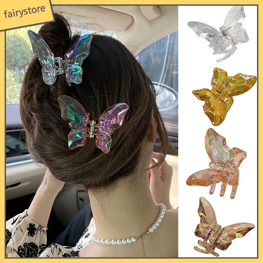 Kẹp Càng Cua Bằng Acrylic Trong Suốt Chống Trượt Tạo Kiểu Tóc