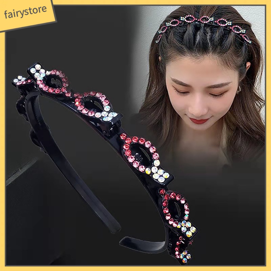 Băng Đô Cài Tóc Đính Đá Lấp Lánh Bằng Acrylic Dễ Thương Cho Nữ