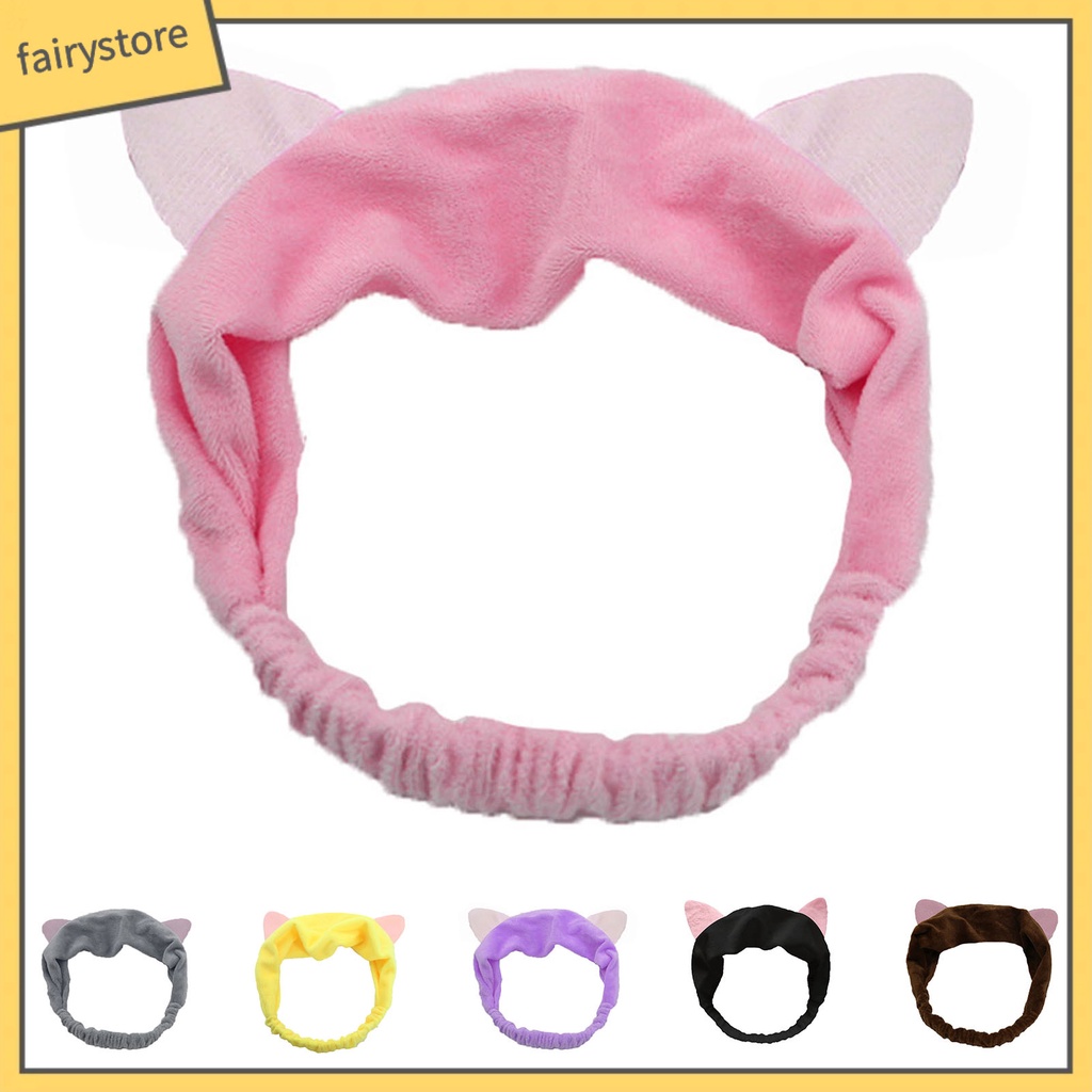 Giá Đỡ Băng Đô Rửa Mặt Hấp Thụ Nước Không Phai Hình Tai Động Vật Dành Cho Bạn Gái