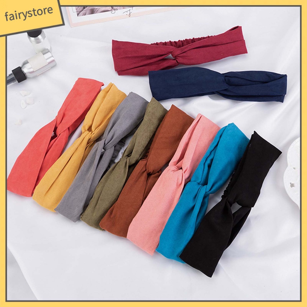 Băng Đô Cài Tóc Bằng Da Lộn Màu Trơn Co Giãn Tốt Tiện Dụng Cho Spa