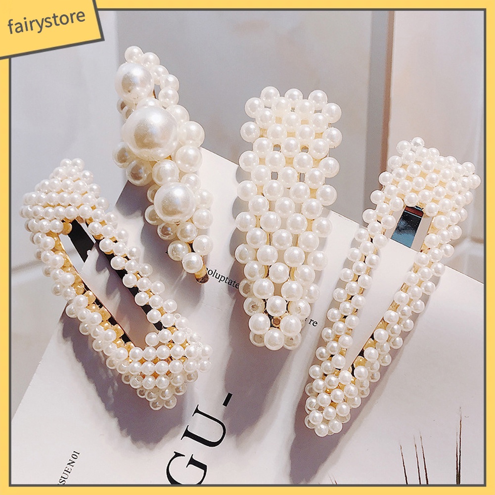 Kẹp Tóc Đính Ngọc Trai Giả Thời Trang Dành Cho Nữ