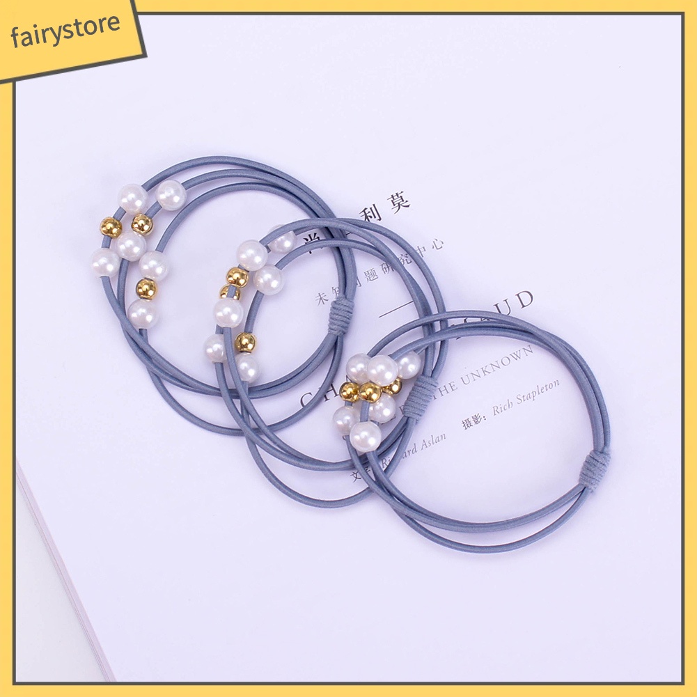 Dây Cột Tóc Co Giãn Đính Ngọc Trai Giả Dễ Thương Cho Nữ