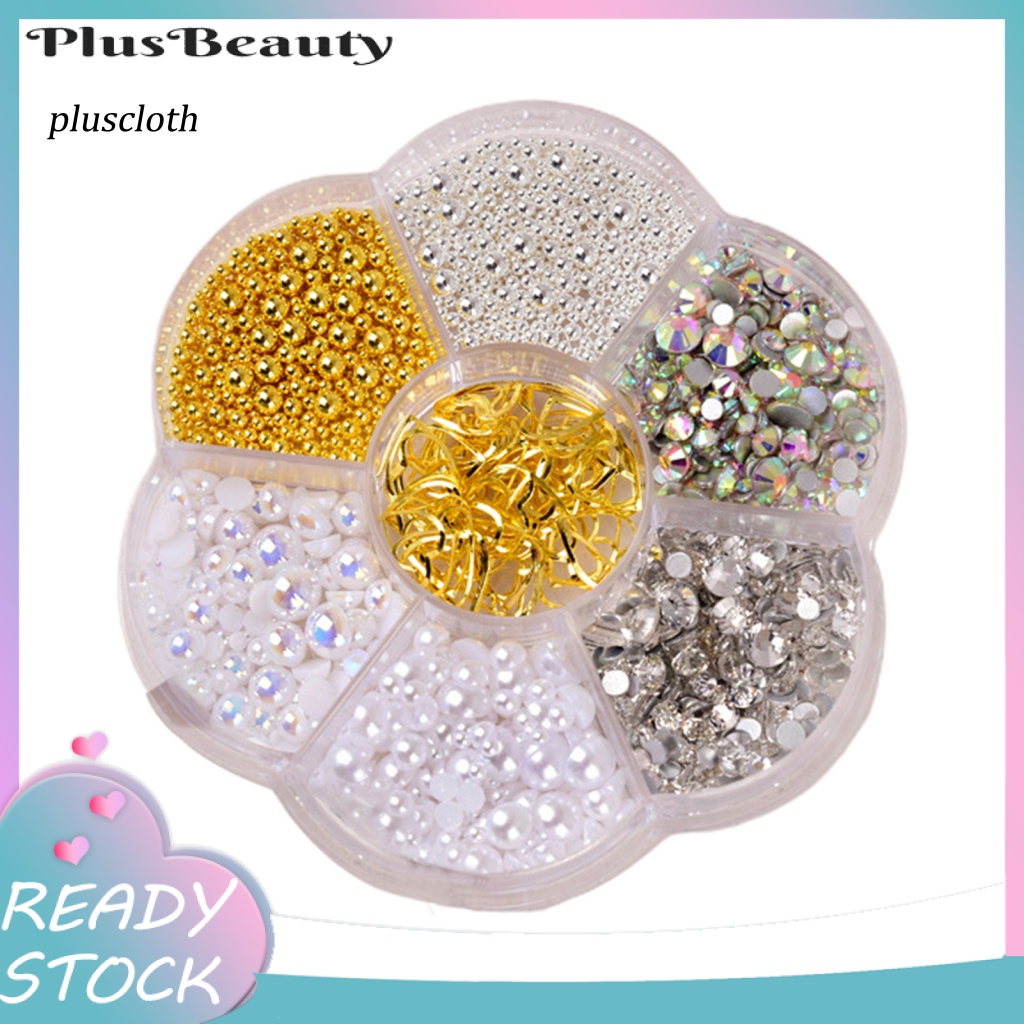 1 Hộp Hạt Nhựa 3D Đính Móng Tay Trang Trí Nghệ Thuật Dễ Thương