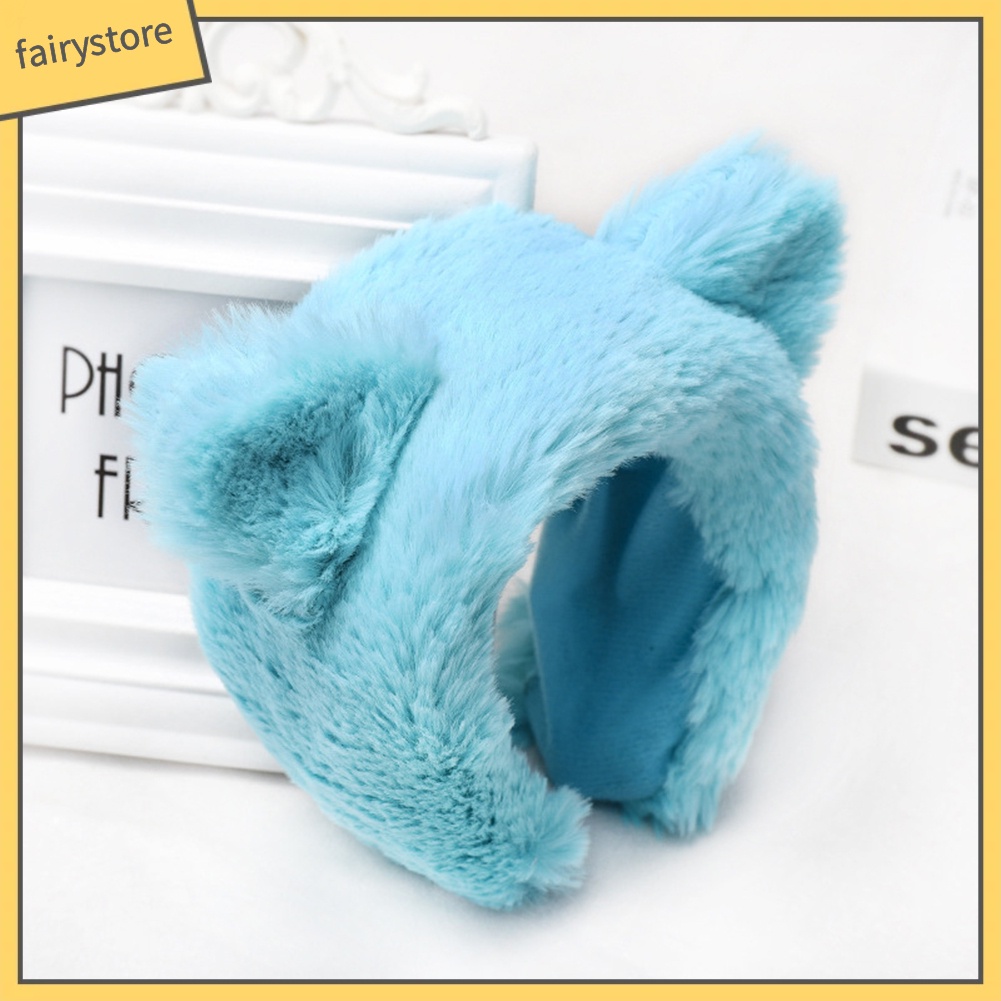Cài Tóc Tai Thỏ Phủ Lông Mềm Mại Giữ Ấm Mùa Đông Cho Nữ