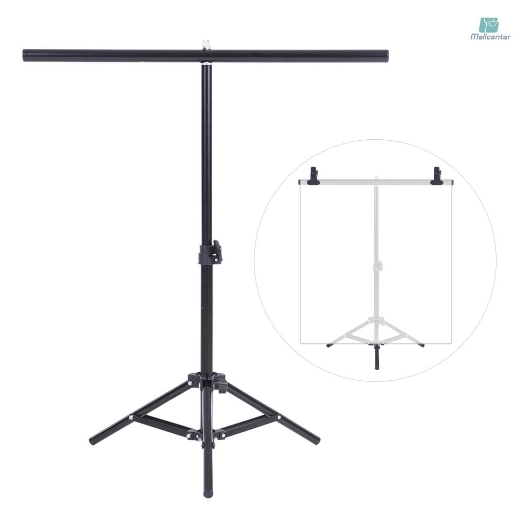 60.5 * 70cm Small Photography Studio Video Metal Support Stand System Kit Set w/ Crossbar &amp; 3 * Clamps for PVC Backdrop Background
