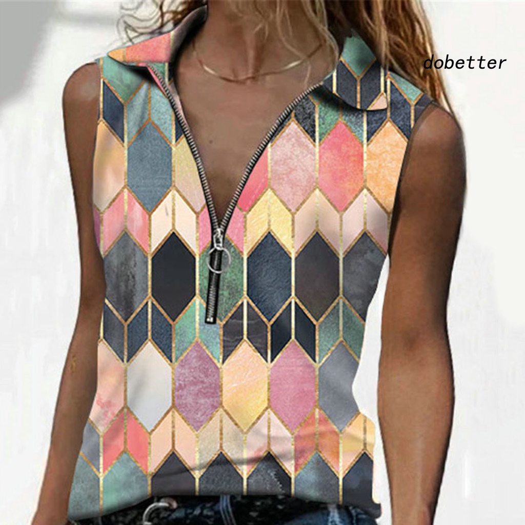 [DO] Áo Tank Top Mỏng Cổ Bẻ Sát Nách Phối Khóa Kéo Trang Trí Hình Thoi Màu Sắc Thời Trang Mùa Hè Dành Cho Bạn Nữ