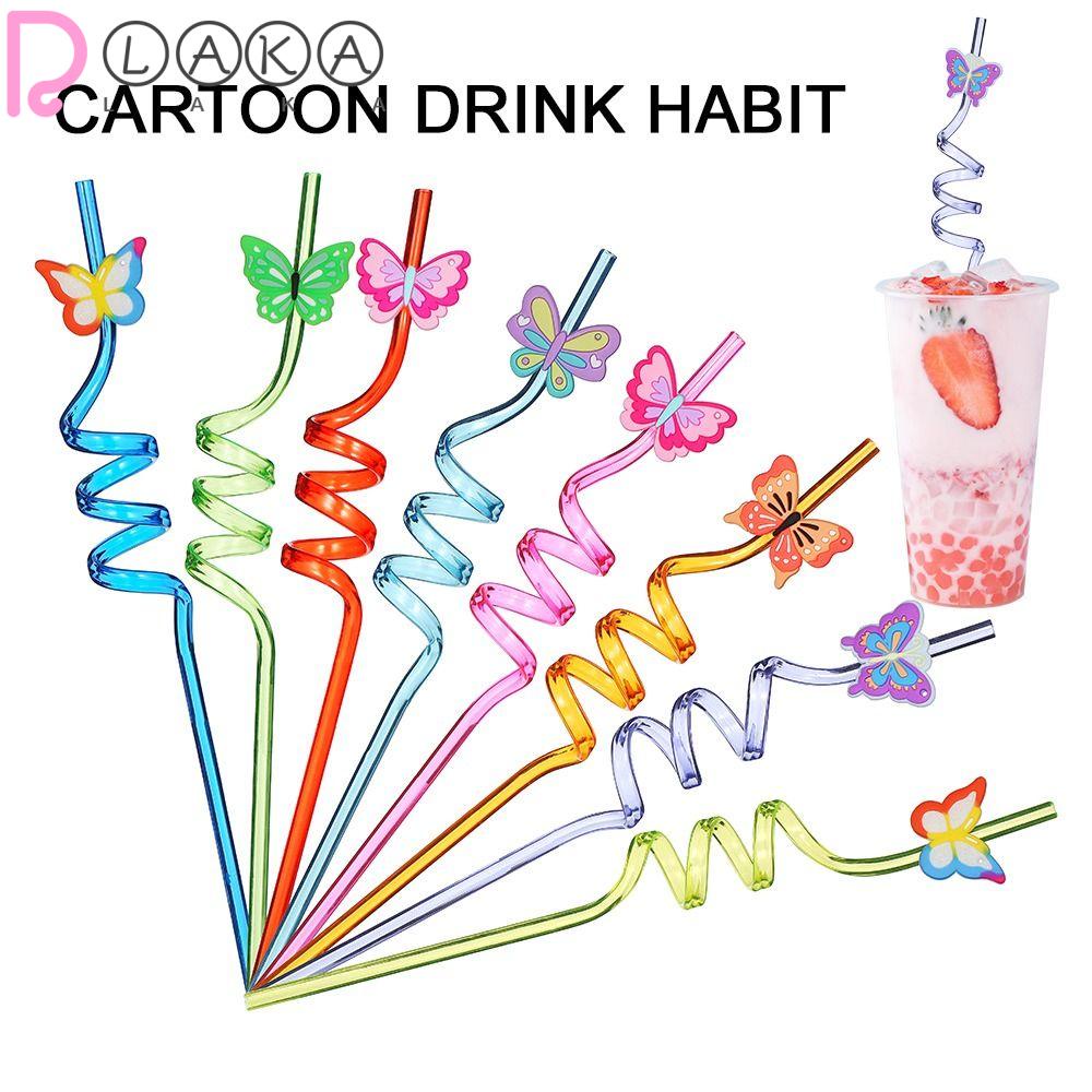 Set 8 Ống Hút 26cm Hình Thú Cưng Dễ Thương Cho Bé