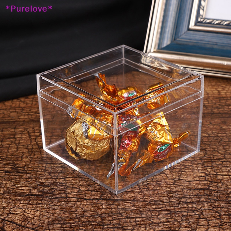 Hộp Nhựa Acrylic Trong Suốt Có Nắp Đậy Đựng Thực Phẩm / Kẹo / Đồ Chơi Trưng Bày Cho Gia Đình Mới