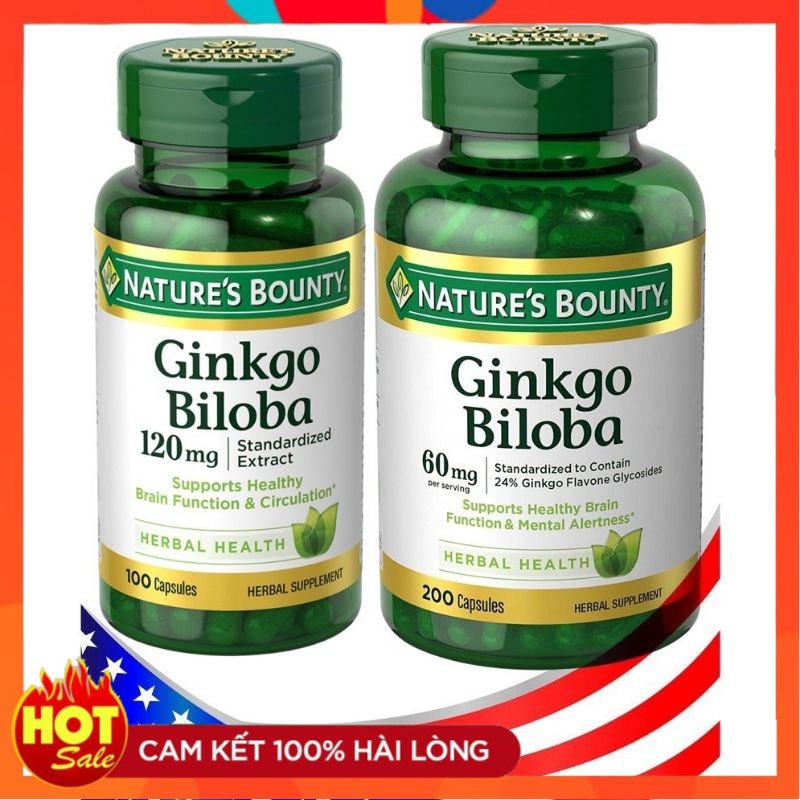 Viên uống bổ não Nature's Bounty Ginkgo Biloba 60mg 60 viên - Small Family