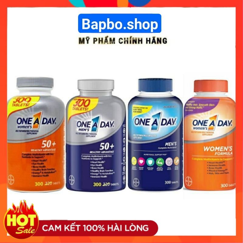 Viên uống bổ sung vitamin One A Day Women's và Men's 50+ cho phụ nữ và nam giới 300v - Small Family