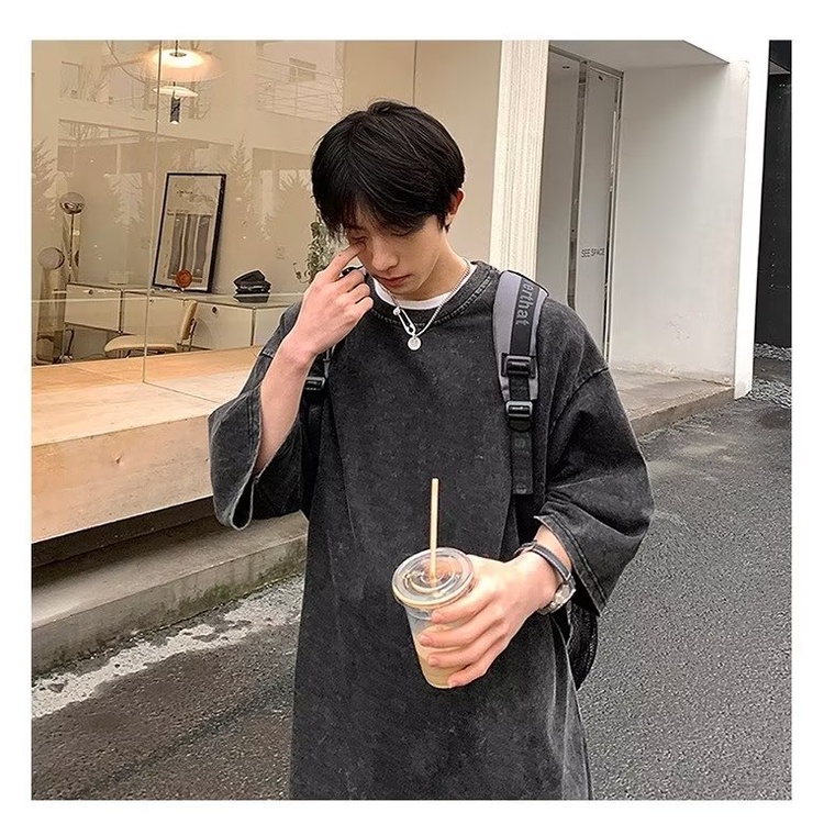 Áo Thun Ngắn Tay Thời Trang Mùa Hè Retro Mỹ Dành Cho Nam