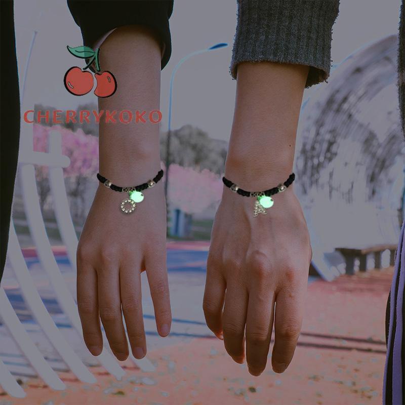 🍒🍒CHERRYKOKO Vòng Tay Dạ Quang ĐíNh 26 Kí Tự ĐộC ĐáO