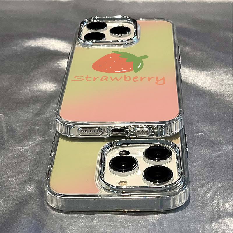 ✅Ốp Điện Thoại Dẻo Họa Tiết Trái Dâu Dễ Thương Chống Sốc Cho Iphone12 13maxplus 14pro / 711 8