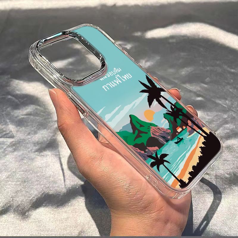 ✅Ốp Điện Thoại Mềm Chống Sốc Họa Tiết Phong Cảnh N8HG Cho iPhone12 max11 / Seaside Apple 137 14pro 12