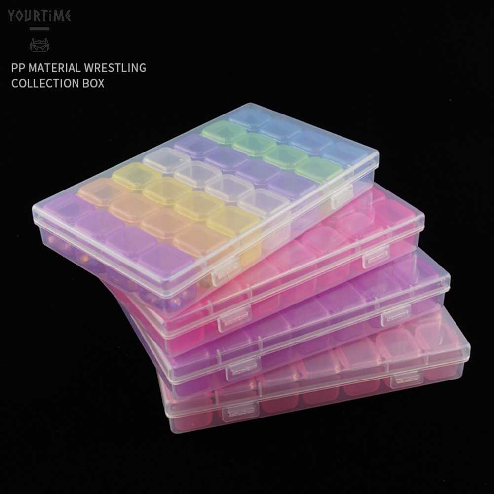 Hộp Nhựa 28 Ngăn Đựng Trang Sức / Phụ Kiện Làm Móng Nghệ Thuật