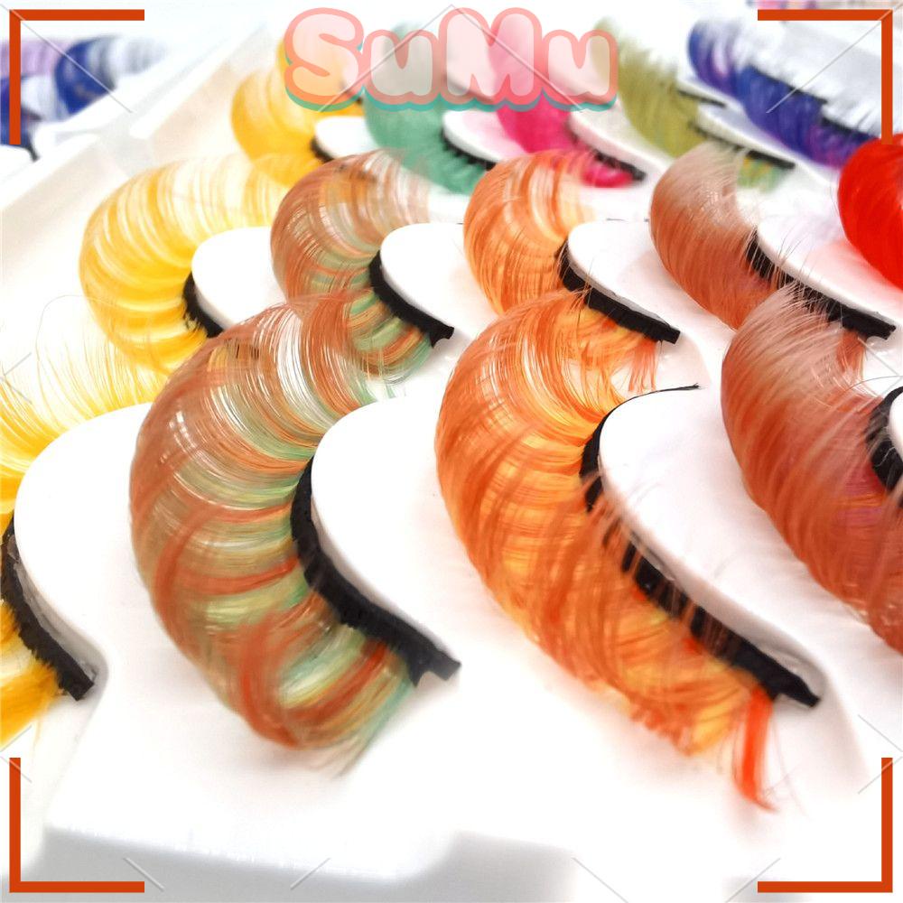 Bộ 5 Cặp Lông Mi Giả Bồng Bềnh Tự Nhiên Nhiều Màu Sắc Có Thể Tái Sử Dụng