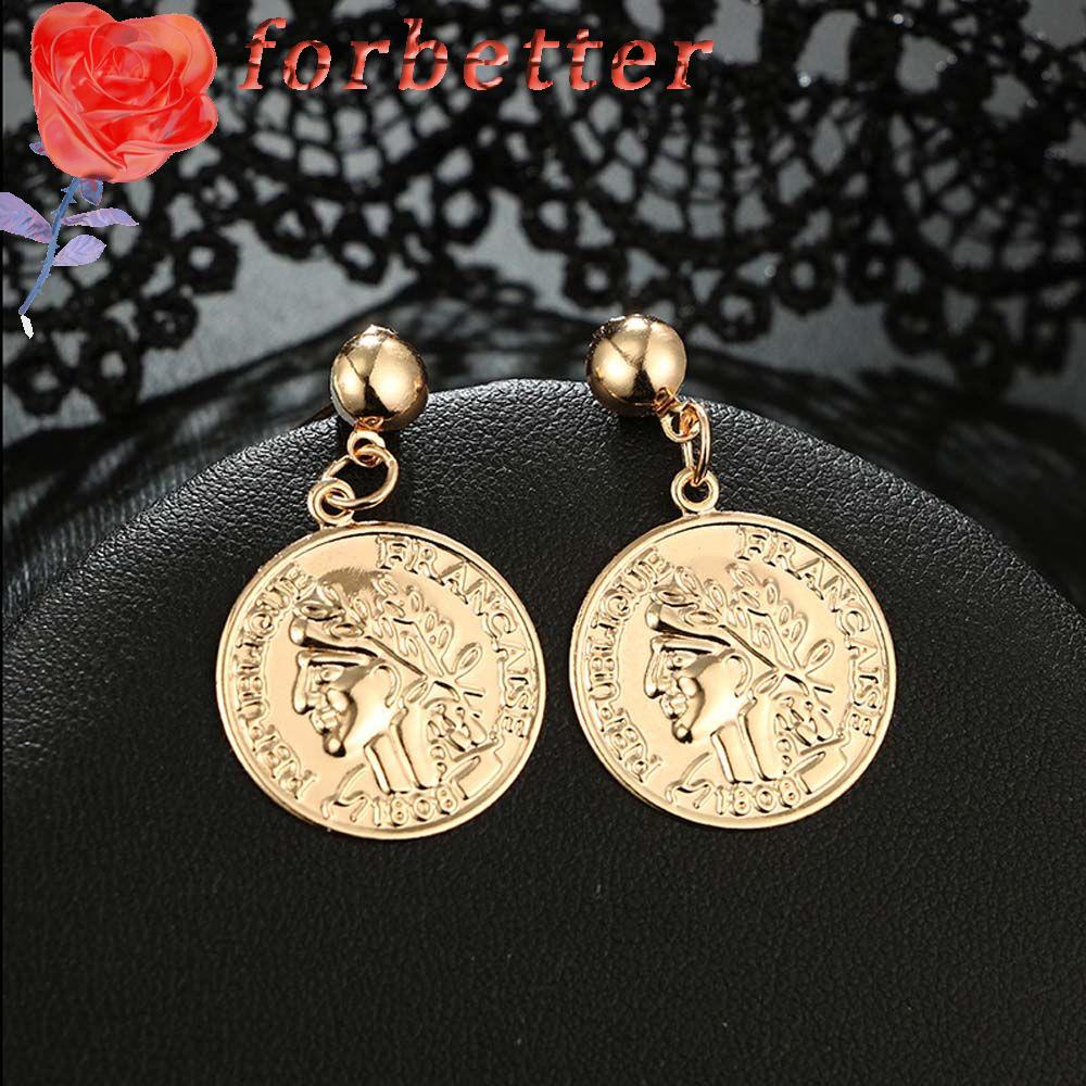 Khuyên Tai Mặt Đồng Xu Phong Cách Vintage Thời Trang|Lủng Lẳng Avatar Màu Sắc