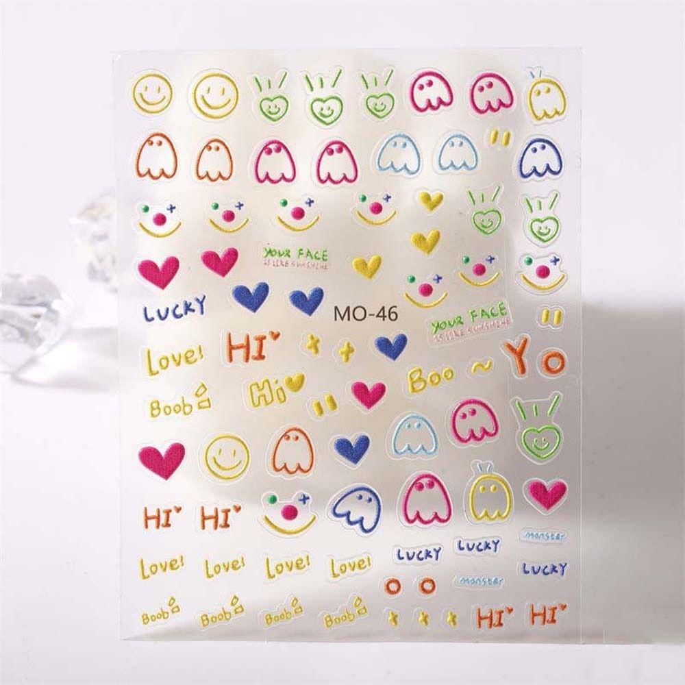 Miếng Dán Trang Trí Móng Tay Họa Tiết Hoạt Hình Nhiều Màu Sắc