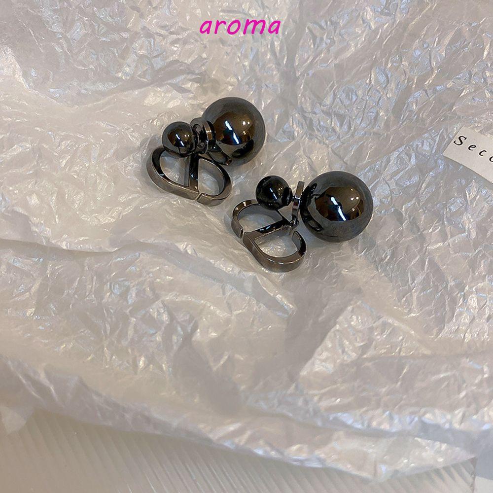 Bông Tai Hình Tròn Đơn Giản Phong Cách Retro Sang Trọng Cho Nữ